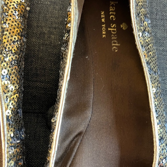 Kate Spade Glittering Gold and Silver sequence  Flats beautiful condition - Picture 3 of 5